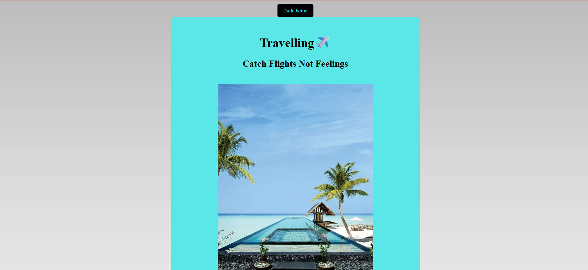 Travel Landing Page Project Preview